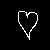 A 4x4 contact sheet of white heart outlines on a black background, showing 13 distinct animated frames with varying heart shapes and line styles.