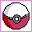 Pixelated red-and-white spherical object with gray center, text fragments 'Gotta', 'Catch', ''Em', 'All!', and torn paper edges on white background.