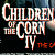 Pixelated static image of stylized text reading "CHILDREN OF THE CORP" with partial additional text, set against a dark background with blue and red tones.