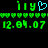 Green pixelated text and symbols on black background with a blue heart symbol between two identical green 'iyy' sequences.