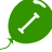 A green balloon icon with a white bone symbol on the left side, and scattered gray pixelated letters on the right side against a transparent background.