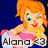 Pixelated cartoon-style icon of a woman with orange hair, blue eyes, and red lips winking, wearing a pink top with yellow accents against a dark blue background.