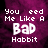 A 6-frame animated contact sheet showing a pixelated text-based animation with changing letters on a purple background, each frame displaying variations of the phrase "You need Me Like A Bad Habbit" in white pixelated font.