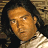 A 2x2 contact sheet of a pixelated animated icon featuring Antonio Banderas and text from Once Upon a Time in Mexico, with visible frame differences across sampled frames.