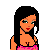 Pixel art of a woman in pink attire with text reading "This Machine Is Broken So Fuck Yourself And Save A Quarter".