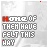 25 identical pixelated text-based icons showing "FLORZ OF THEM HAVE FELT THIS HAI" with a small colored symbol above and below the text, each icon in a different color scheme