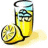 A 48x48 pixel buddy icon featuring a glass of lemonade with ice and a lemon slice on the left, next to yellow background text reading "got lemonade?" in two lines.
