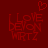 Red pixelated text 'LOVE BEYON WRTZ' with a heart symbol above, on dark red background.