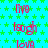 A static image with a bright cyan background covered in small green stars, featuring repeated red text words arranged in a pattern