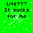 Green background with black text reading "Life??? It sucks for me" and scattered white pixel noise across multiple repeated sections.