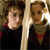Two side-by-side pixelated figures with brown hair, wearing dark tops with red accents, positioned against a light vertical divider.