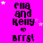 Pixelated text and stars on a bright pink background with repeated patterns of 'ella and Kelly' and 'Brrs!' in black, white, and light purple.