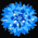 Blue pixelated flower icons flank a blue cursive 'Pulterby' text, with scattered letters R J E N D S H P on black background.