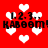 Red background with white heart shapes and black text reading "1.2.3... KABOOM!" repeated in a pattern