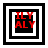 Four square display red text 'ILY ALY' on black backgrounds with white and black borders, showing animation changes in border thickness and text positioning