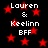 Black background with red stars and white text reading "Lauren & Keelinn BFF" repeated in a pattern