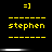 =] with yellow dashed lines and 'stephen' text on black background; two of identical icons separated by white gradient bar