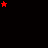 Pixelated red star icons and text on a black background with a gray rectangle in the bottom right corner.