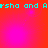 Pixelated cyan text repeats across a gradient background shifting from bright red to magenta, with subtle circular light effects.