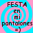Four identical display text over a blue and pink spiral background with a smiley face