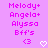 Pixelated text list on pink background with two heart symbols, one solid pink and one white outline.