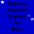 Blue background with white stars and repeated text "Disney Channel Games Go Blue" in black pixelated font arranged in a pattern