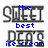 Pixelated text displays 'SWEET' in large gray letters with blue text below; the lower section shows 'PEPSI' and 'ice cream' or 'EVER!!' depending on frame.