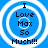 Four identical circular icons with white concentric rings on a blue background, each displaying text "I Love Max So Much!!!" in black pixelated font.