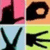Four distinct black shapes on colored backgrounds arranged in a 2x2 grid, each shape resembling stylized letters or symbols with no visible text.