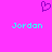 Pixelated icon with bright pink background, purple heart symbol above two cyan 'Jordan' text instances.