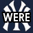 A four- displays text and symbols: 'WERE' over a baseball logo, 'TO' over a football helmet, 'BEAST' over a skull and crossbones, with the bottom-right empty
