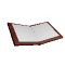 Animated sequence of an open book icon with brown covers and white pages, showing page-flip motion from flat to folded states.