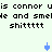 Pixelated text repeats 'is connor uis connor u' and 'de and smelhe and smel' with 'shittttt' below, accompanied by blue arrow icons on a light background.