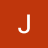 A white pixelated letter J centered on a solid red background with no additional elements.