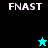 Four display 'FNAST' text with a star icon; top-left black background, top-right teal, bottom-left cyan, bottom-right dark teal