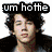 Six distinct pixelated images of a young man in various poses and settings, each with overlaid text phrases.