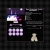 Pixelated scene with purple and white computer monitor, checkered pattern, and small light-colored figure on dark background.