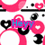 Animated icon with pink, black, and white patterns featuring hearts and swirls alongside blue text reading "Heyy" on top left.