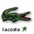 Green crocodile icon with open mouth and red interior, positioned horizontally on white background; one version includes a green star below text.