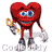 Animated contact sheet of a red heart-shaped cartoon character with blue eyes and white gloves performing various poses while holding or not holding a golden key, displayed on a transparent background with repeated "Cool Buddy" watermark text.