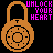 Two pixelated orange padlocks on black background, one locked left, one unlocked right with pink text "UNLOCK YOUR HEART" above.