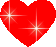 Six red heart shapes arranged in two on a gray background, with the top featuring white starburst effects and the bottom displaying white cursive text