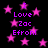 Black background with pink stars and purple text reading "I Love Zac Efron!" repeated in multiple positions.