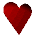 Red heart-shaped icon with white square outlines and smaller red hearts inside, transitioning through multiple states of frame visibility.