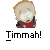 Pixelated character with light brown hair, closed eyes, and a red shirt against a gray background, with text below.