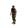 A character in a red cap and brown outfit performs a walking animation across showing left-to-right movement