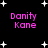 Black background with white star shapes and four instances of pink text reading 'Danity Kane' arranged in a