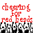 Red pixelated text reading 'cheering for red heads' above a of black-and-white cartoon figures with raised arms