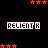 Pixelated icon with 'RELIENT K' text and colored stars on black background, showing animation changes in star colors.