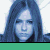 six pixelated images showing a person with long hair in varying color filters and text labels beneath each, arranged in three